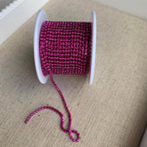 1 Yard SS6 Fuchsia Colourful Metal Chain Rhinestone Banding